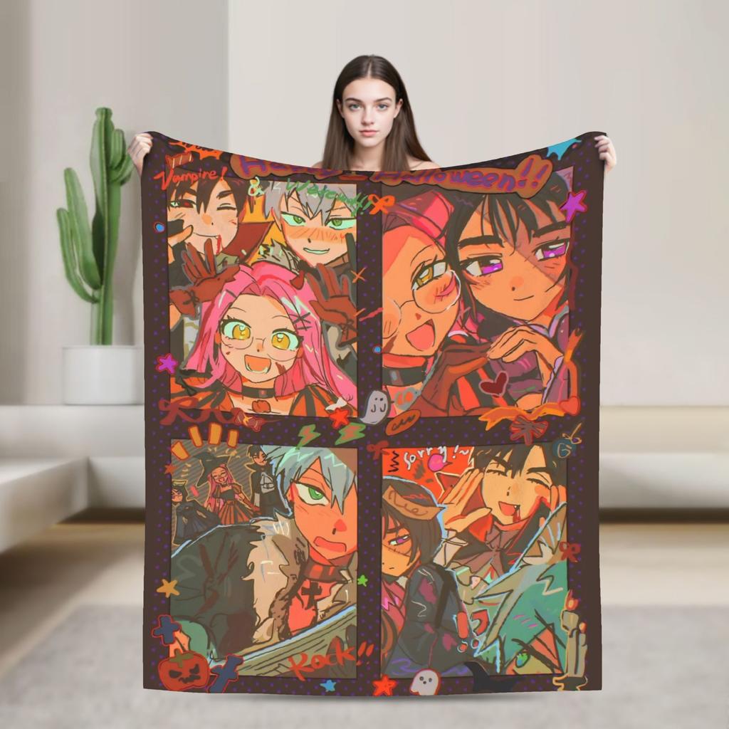 Aliens Music Cartoon Stages Fleece Throw Blankets Mizi Sua Till Luka for Bed Knitted Blanket Office Super Soft Breathable