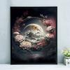 DIY Diamond Painting Kit Romantic Moon Flowers Patterns Stress Relief Confidence Boost Relaxation Diamond Art Craft