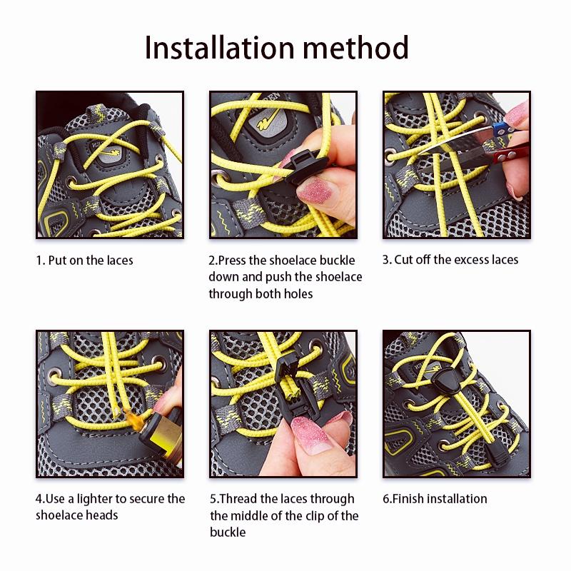 Strapazierfähige Schnürsenkel ohne Binden, Outdoor rutschfeste elastische faule Schnürsenkel, Anti-Hängenbleiben Schnellverschluss-Schnürsenkel für Wandern Trekking Outdoor-Sneaker