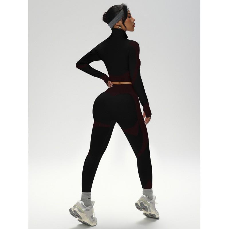 JYL Seamless Quick Dry Long Sleeve Pants Plus Size Yoga Set