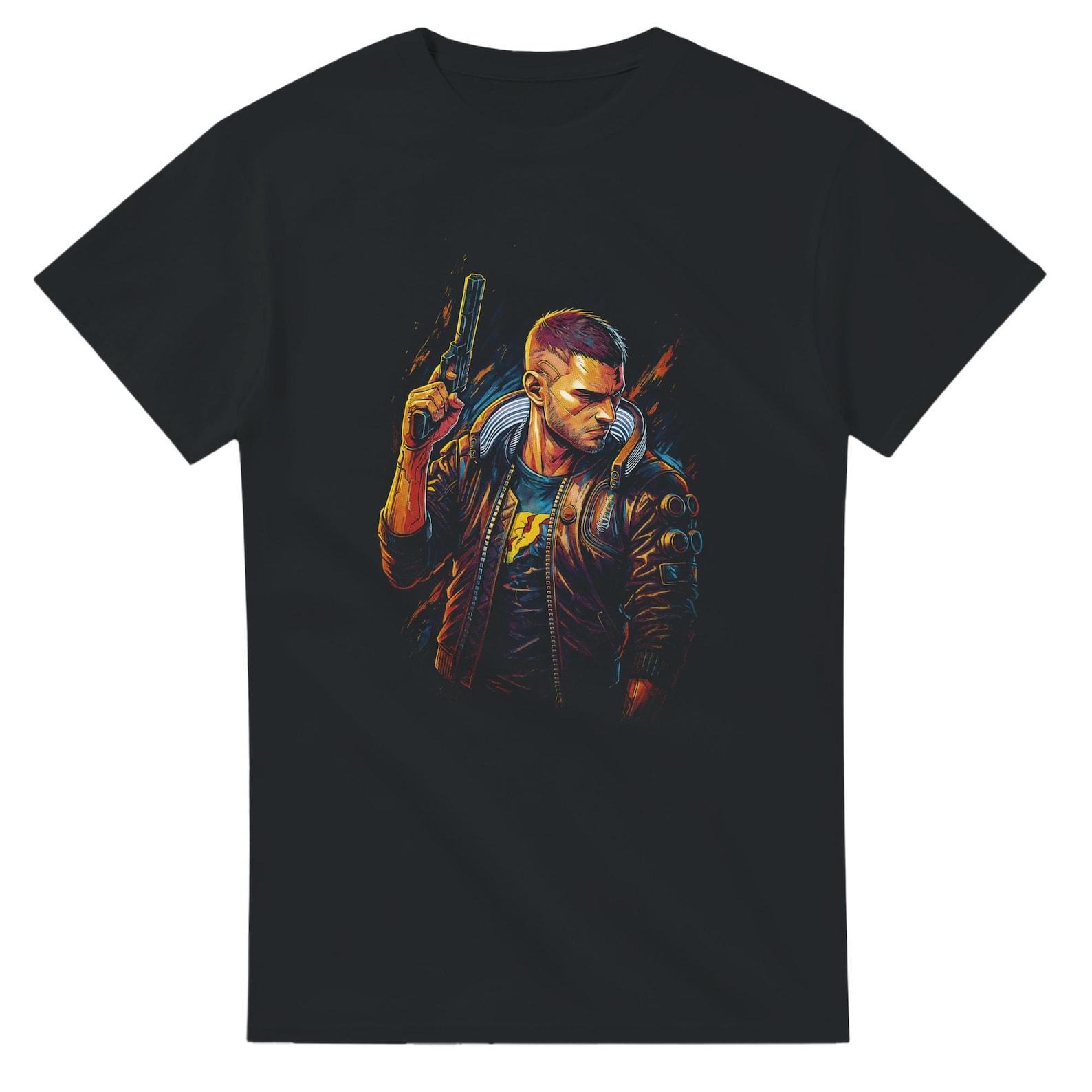 Cyberpunk 2077 Halftone Heavyweight Unisex Crewneck T shirt | Gildan® 5000 L
