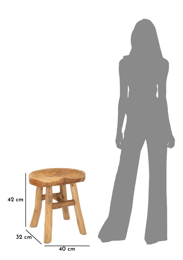 Sel Stolička Teak Cm 40X32X42