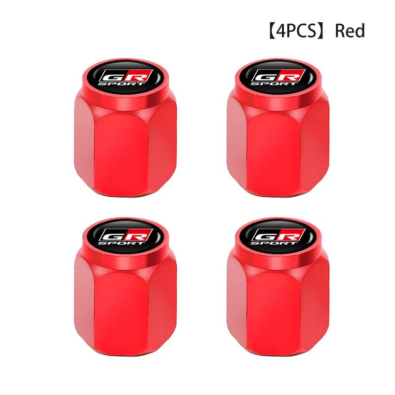 4PCS Car Logo Metal Wheel Tire Valve cover Cap Auto Styling Accessories For Toyota GRsport Yaris Corolla Rav4 CHR Auris Cruiser