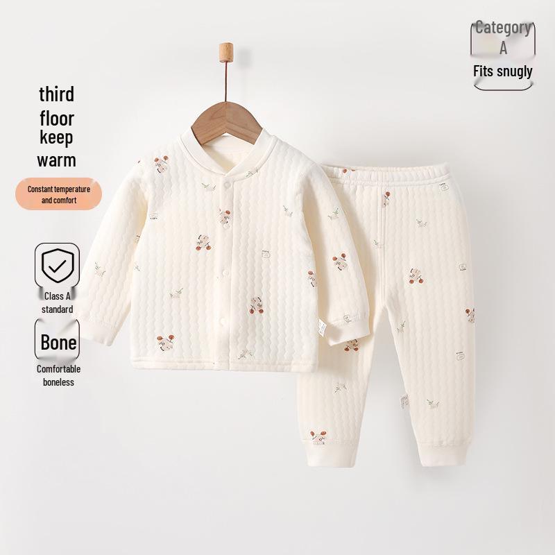 Jingqi Pure Cotton Baby Warm Underwear Set for Boys & Girls - Autumn & Winter Collection