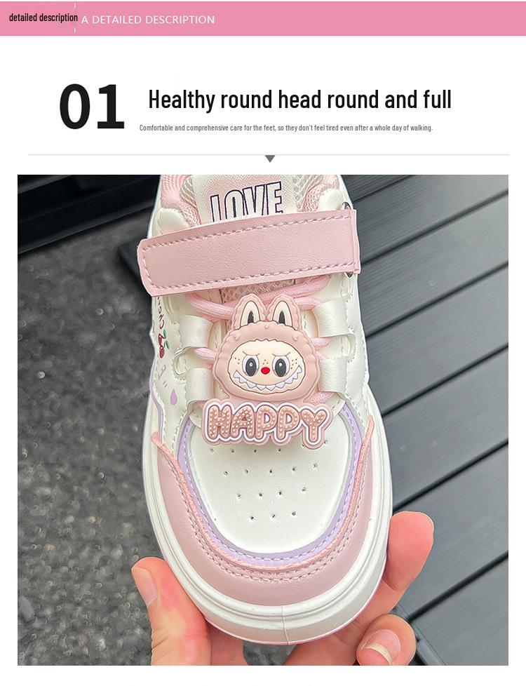 2025 Autumn Girls' Casual Princess Sneakers - Soft Sole Sports Shoes for Middle and Big Kids