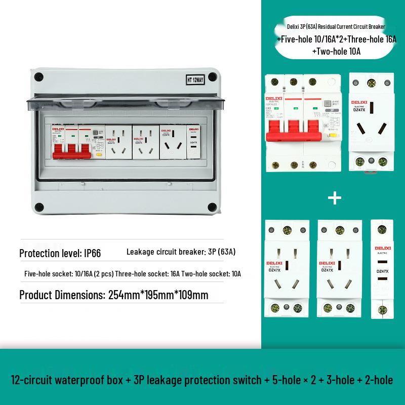 HT-Circuit Waterproof Outdoor Distribution Box for Construction and Household Electric Metering, Surface Mounted Switch Box.