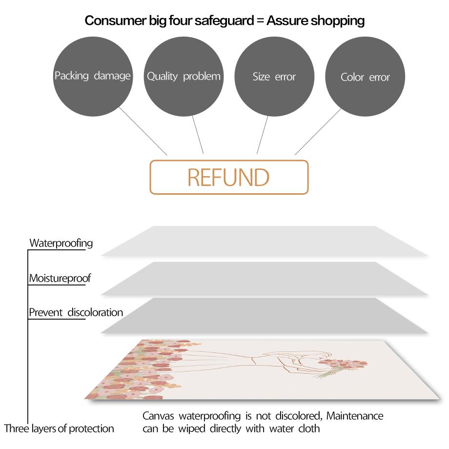 Boho Mountain Sun Line Girl Flower Leaves Wall Art Canvas Painting Minimalist Posters And  Prints Pictures For Living Room Decor