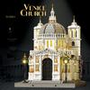 4270Pcs Venice Church Street Scene Architectural Model Building Blocks Set With Lights, Home Decor Diy Toy, Adult Birthday Gift