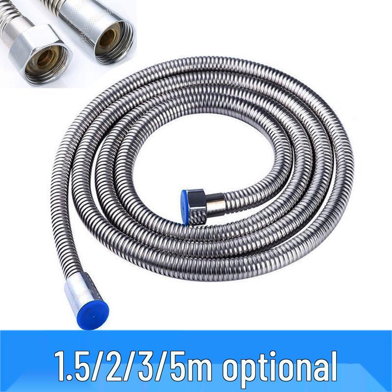 Explosionsgeschützter Duschschlauch und Duschkopf aus Edelstahl - Galvanisch beschichtet, Verdickt & Verschlüsselt, Erhältlich in Längen von 1,5 m, 2 m und 3 m