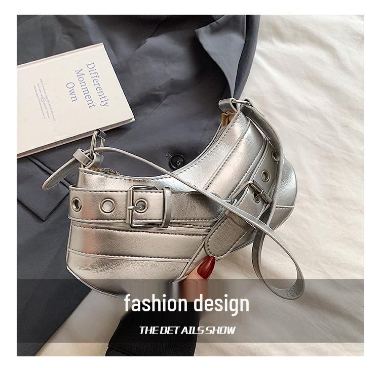 Bolsa Baguette de Ombro para Motociclista Estilo Retrô Quente Tendência 2024