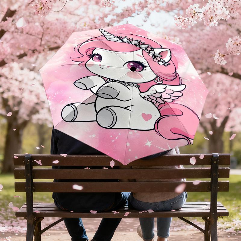 1pc Unicorn Princess Pattern Umbrella Design Automatic Opening and Closing Umbrella, High-quality Travel Umbrella,  c1128181