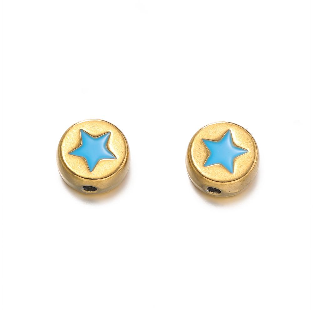 2Pcs/Pack Multicolor Various Shape Stainless Steel Spacer Beads For Handmade DIY Jewelry Making Bracelet Necklace Accessories