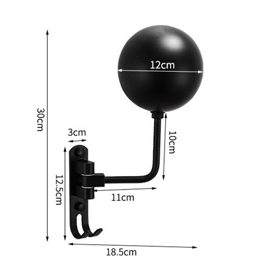 Black Motorcycle Bike Helmet Holder Storage Shelves Wall Mount Hanger Rack Hook