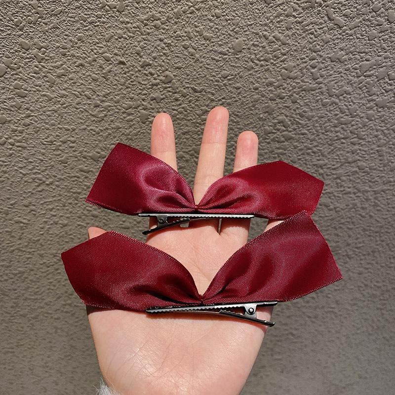 Lystrfac Korean Long Ribbon Bow Hairpin for Women Girls Hairclip Bangs Hairgrips Cute Back Head Top Clip Hair Accessories
