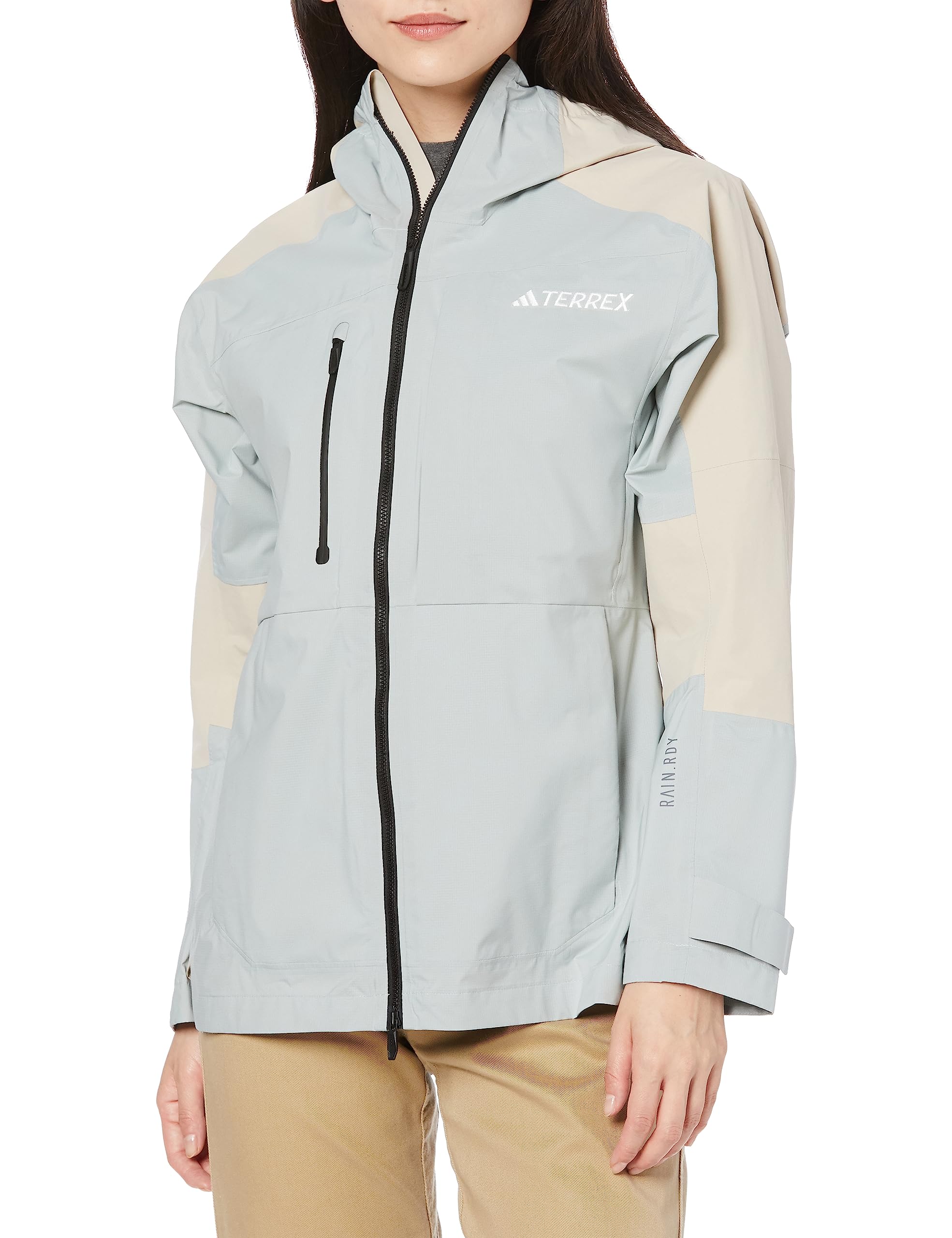 

Куртка для походов Hard Shell Terex Xploric RDY BZ135 Wonder Beige [Adidas] RAIN. Серебряный/Чудо среди женщин (IB4267) Дж/Л