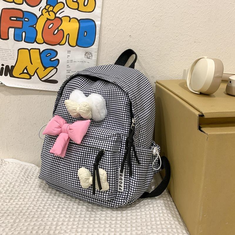 Schoolbag Japanese candy color sweet and fresh schoolgirl backpack ins wind cute bow soft sister travel small backpack