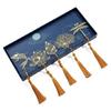 5 Pcs/Set Creative Book Markers Metal Reading Bookmarks Leaf Shape Page Markers Chinese Style Bookmarks for Book Lovers