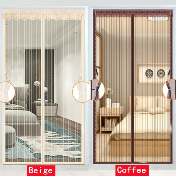 Anti Mosquito Insect Fly Bug Door Curtains Strong Magnetic Screen Portable Magnet Mesh Mosquito Net Automatic Closing Door for Home Summer Use