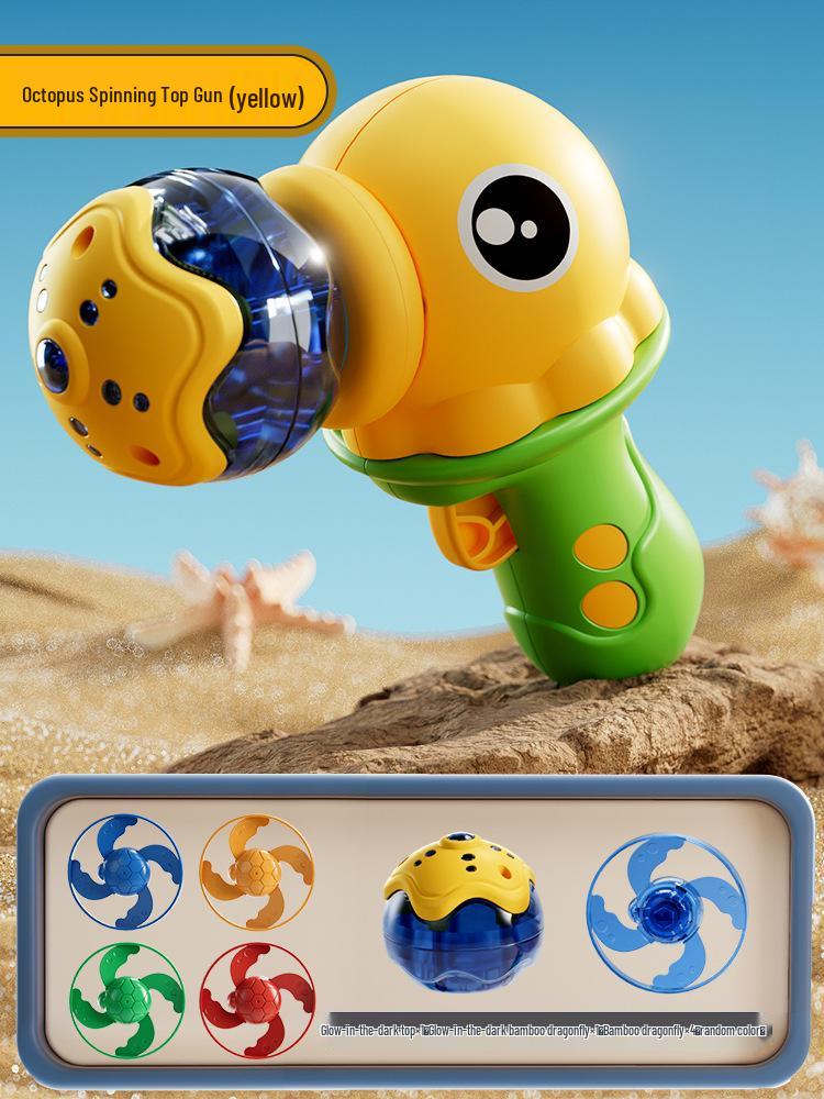 Cross-Border Luminous Octopus Spinning Top Bamboo Dragonfly Flying Saucer Interactive Battle Educational Toy