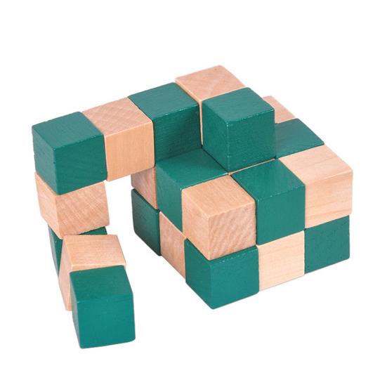Wooden Dragons Wagging Tail Cubic Puzzles Kongming Lock Brain Teaser Kids Toy