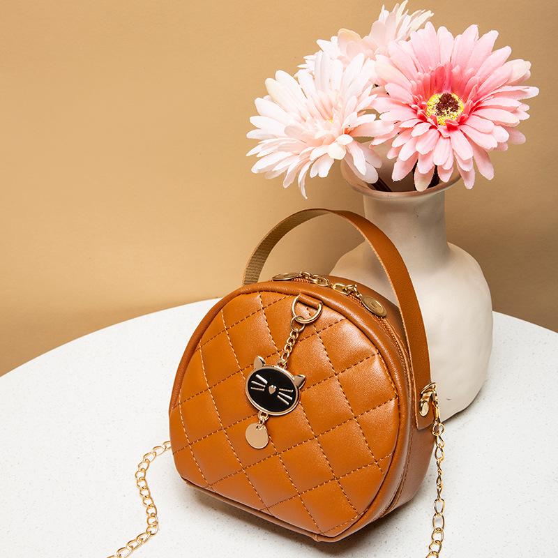 

Женская сумка новая модная мини маленькая сумка женская сумка-цепочка на одно плечо через плечо маленькая круглая сумка женская коричневый