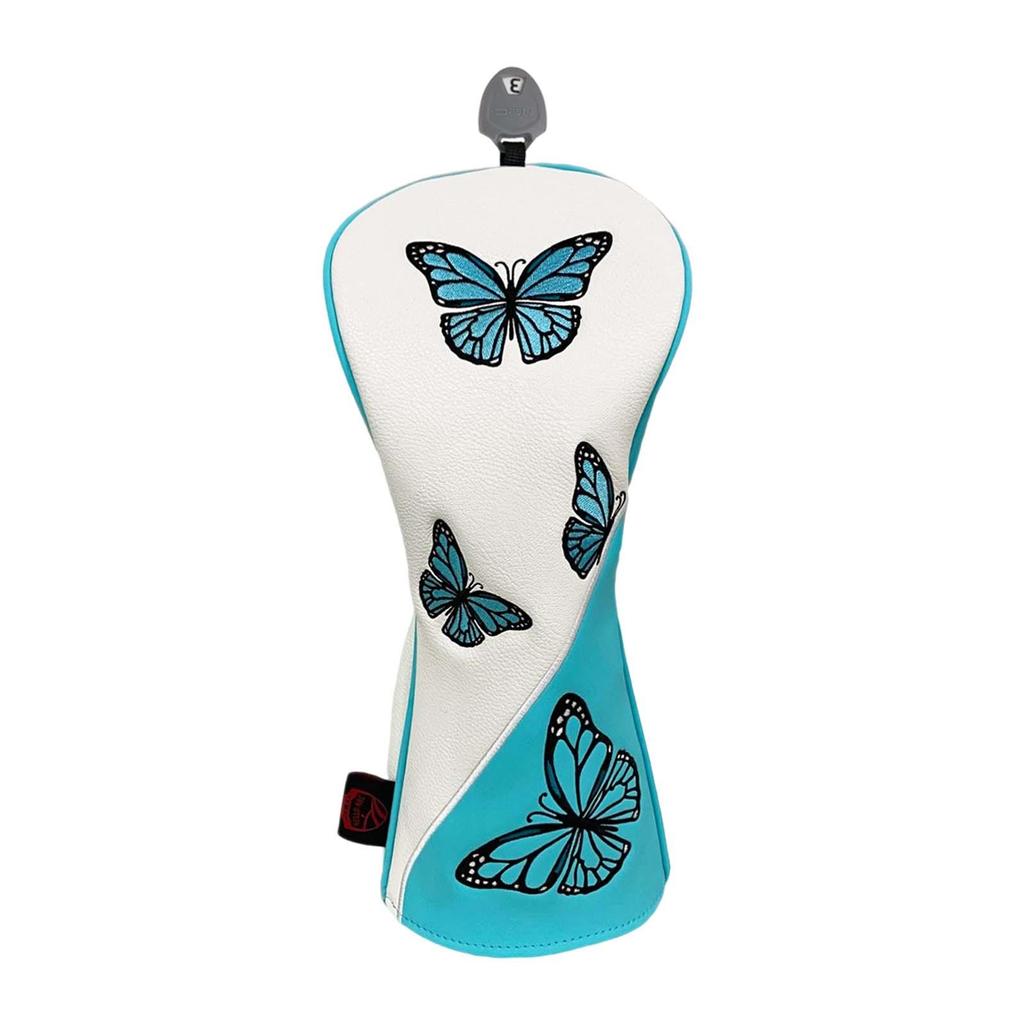 Golf Wood Headcover Protector Wear Resistant Butterfly Pattern PU Club Head