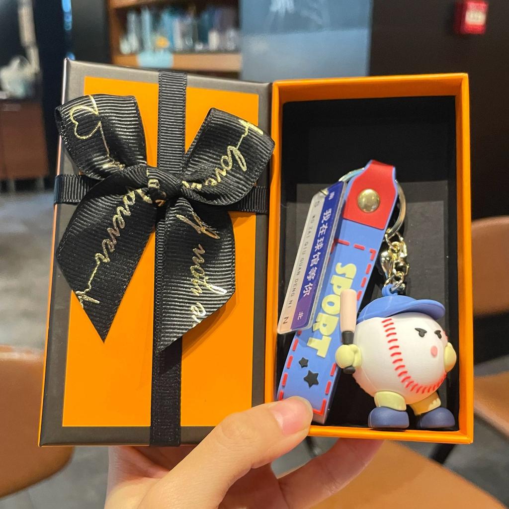 Original Badminton Figurine Keychain Fashionable Fun Cartoon Tennis Pendant Small Gift Football-related Souvenir