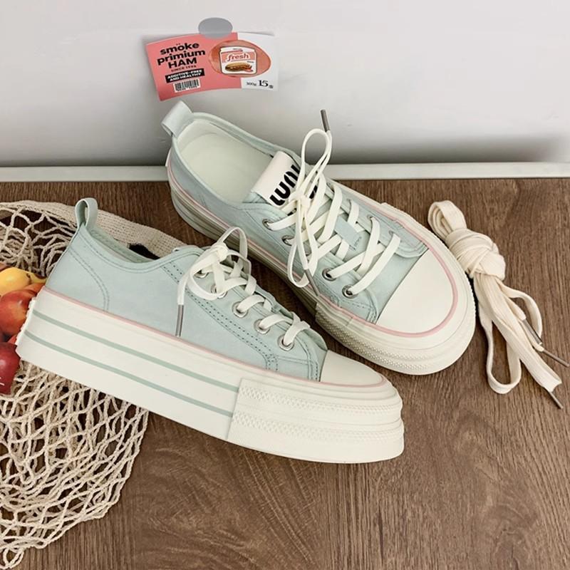 Tenisky prodyšné nové letní silné podrážky zvyšující výšku ležérní malé bílé boty studentky všestranné plátěnky děti