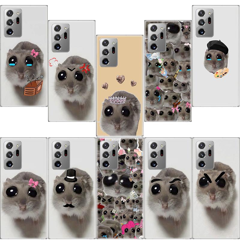 Funny Sad Hamster Meme Phone Case For Samsung Galaxy S25 Edge S24 S23 FE S22 S26 Ultra S21 S20 S10 Plus Capa Soft
