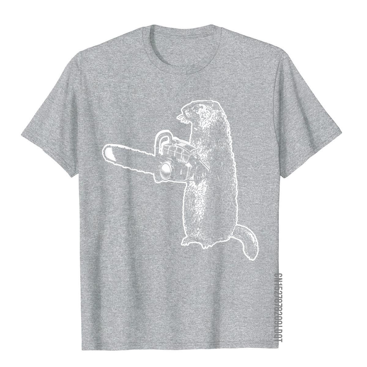 

Funny Shirt Woodchuck Groundhog Day Could Chainsaw Wood Tee Cotton Mens T Shirts Personalized Tops Tees Fitted Preppy Style 4XL