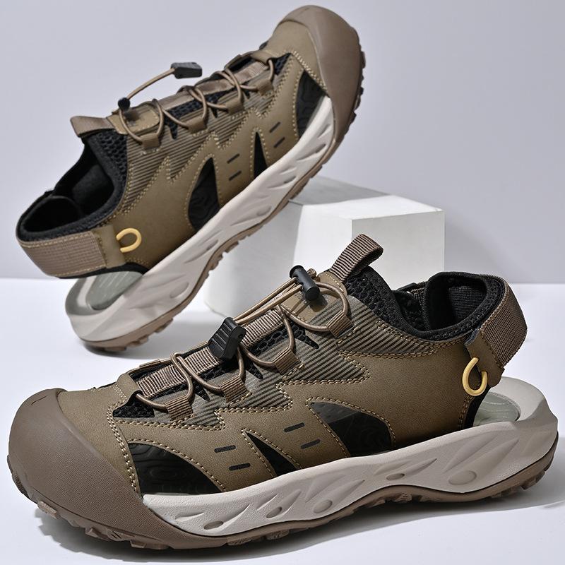

Summer new men s outdoor hiking soft-soled wear-resistant non-slip mountaineering sandals men s soft-soled Baotou beach French code 45