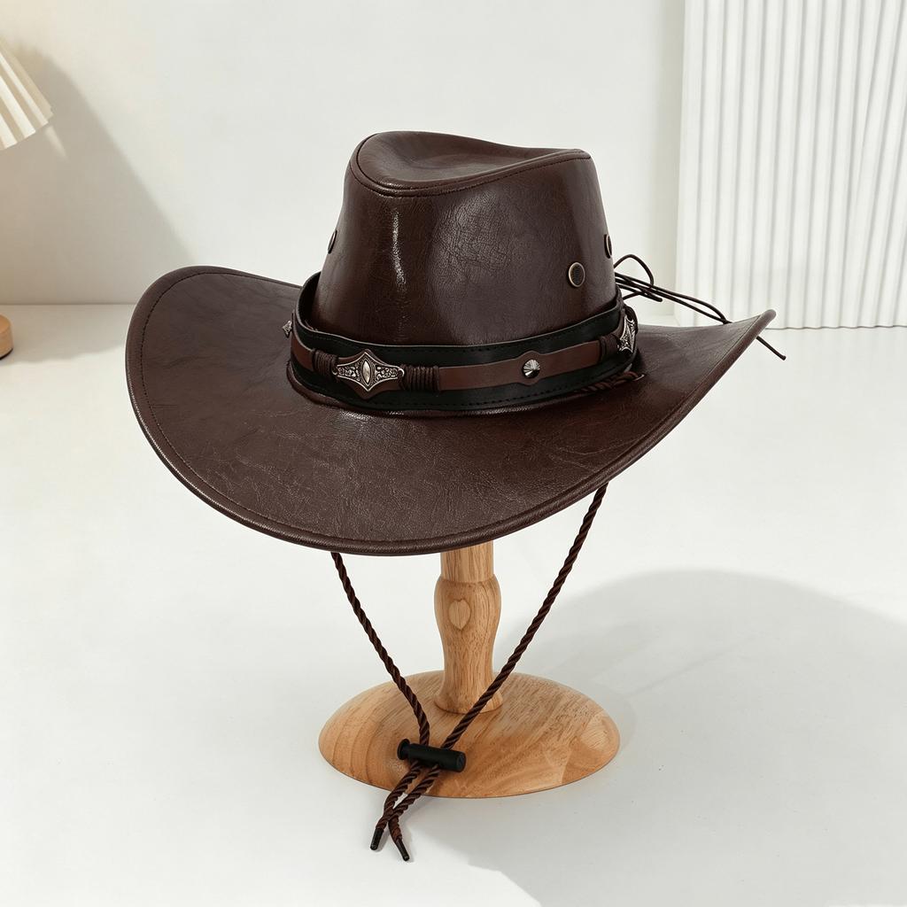 Spring and Summer Big Edge Cowboy Hat Western Mountaineering Camping Knight Hat Sun Hat Men's and Women's Hats Riding Hat Fashion