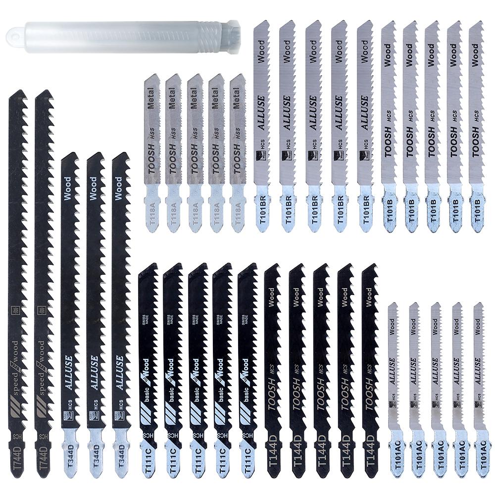 35/48 Pcs Saw Blade Set High Carbon Steel Assorted Blades T-shank Fast Cut Down Saw Blade Professional Saws Cutter Accessories