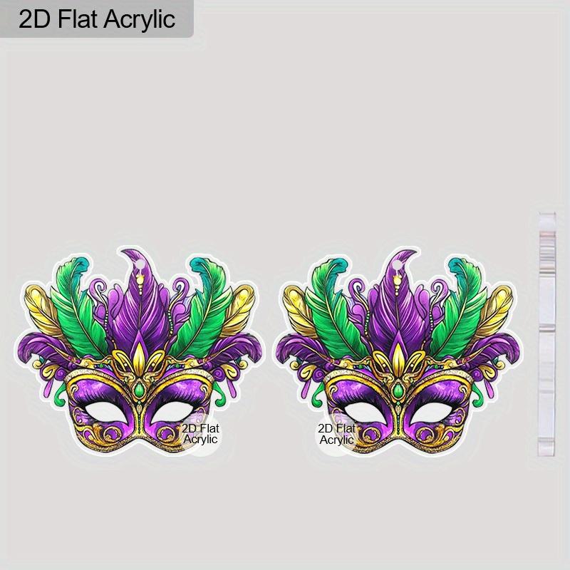 2D Mardi Gras Carnival Festival Mask Pattern Ear Jewelry Dangle Earring Daily Outfits Party Accessories Perfect Gift for Family/ Friends