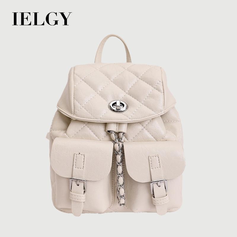 IELGY Ladies Pink Travel Backpack Commuter All-Match Chain Backpack