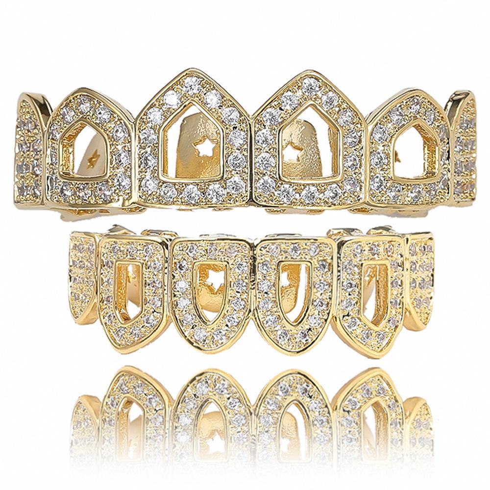 Geometric Zirconia Hip Hop Grillz - Trendy Tycoon Style Jewelry