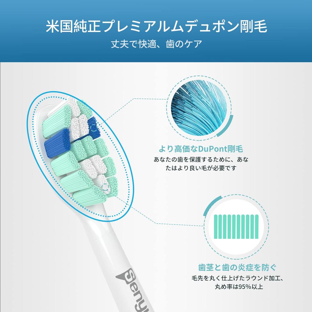 Senyum Electric Toothbrush Replacement Brush Compatible with Philips 10 Brush White Heads, Sonicare, Heads,