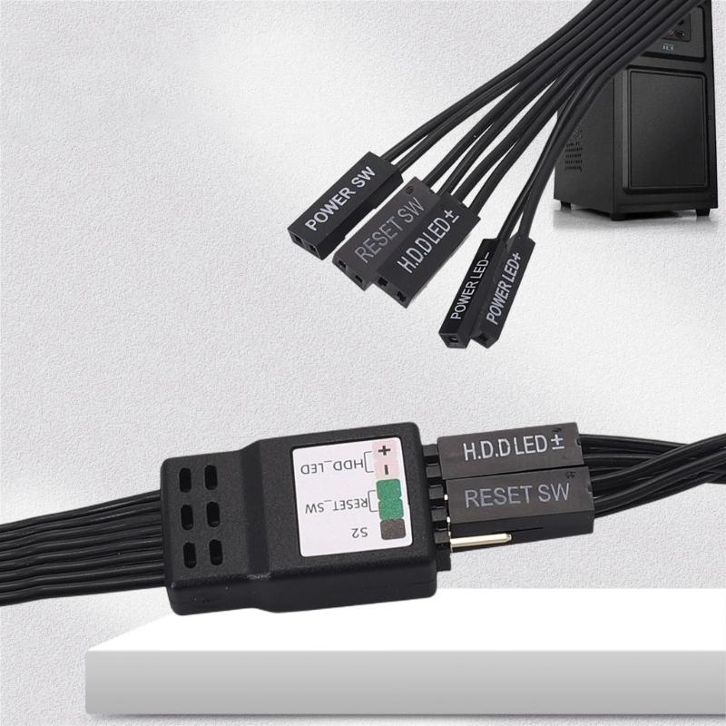 Computer Case Front Panel Connector Cable With Clear Marking For Power Switches HDD LED And Reset Button