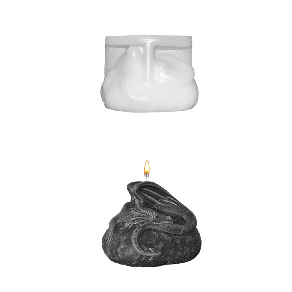 Durable 3D Dragon Candle Mold Reusable Animal Scented Candle Silicone Mold for DIY Aromatherapys Fragrant Candle Molds