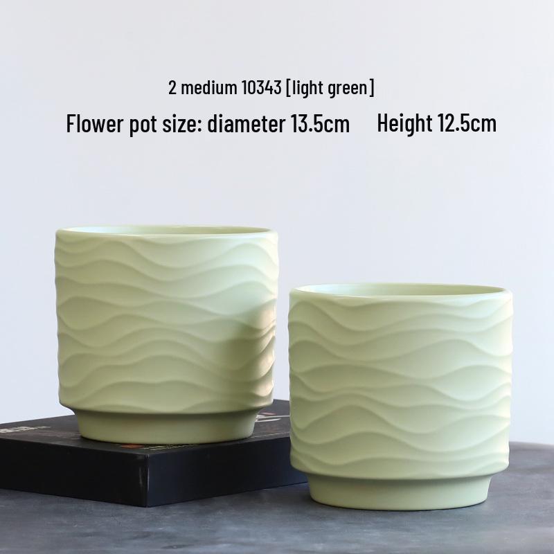 Nordic Minimalist Ceramic Flower Pot with Tray for Phalaenopsis, Orchid, and Succulent Plants
