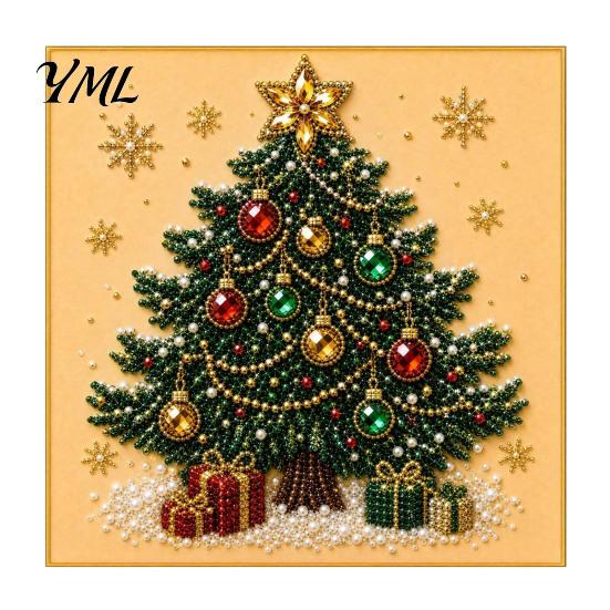 Set Artistico Scena Invernale Fai da Te Kit Pittura con Perle Finte di Natale, Decorazioni Festive 3D con Perline di Natale Progetto Creativo Festivo per Adulti, Decorazione Murale per la Casa