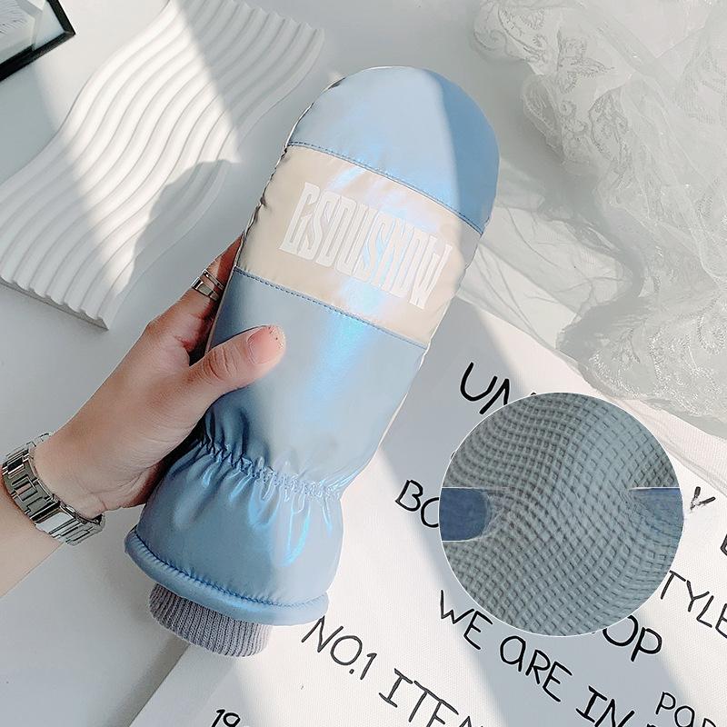 Damen-Winter-Skihandschuhe, Outdoor-Sporthandschuhe, helle Farbe, modisch, wasserdicht, warm und kalt