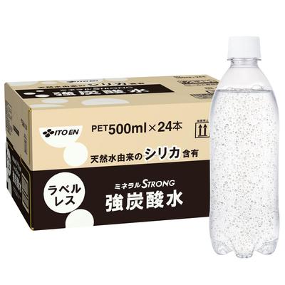 Mineral Strong Itoen Labelless Strong Carbonated Water 500ml X 24 Bottles Contains Silica