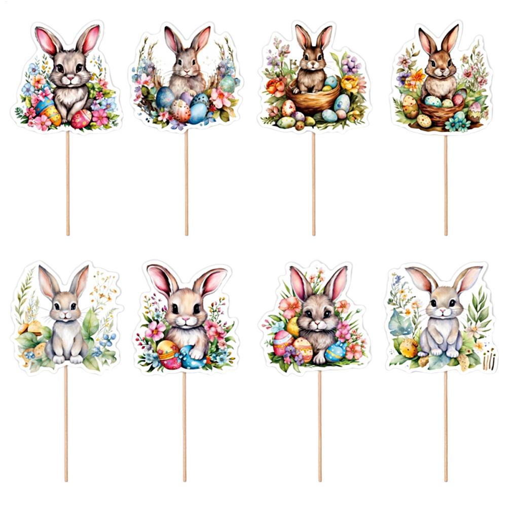 

Easter Bunny Cupcake Toppers Happy Easter Bunnies Dessert Toppers Kids Birthday Party Cake Toppers Decoration Easter Supplies