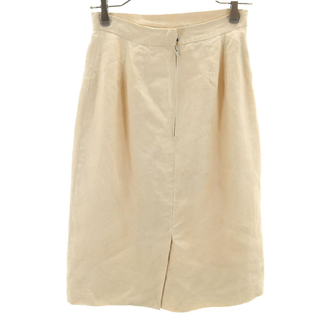 CELINE French linen Midi length Tight Skirt 38 beige Women Used