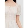 Autumn Water Casual French Style Square Neck Puff Sleeve Dress