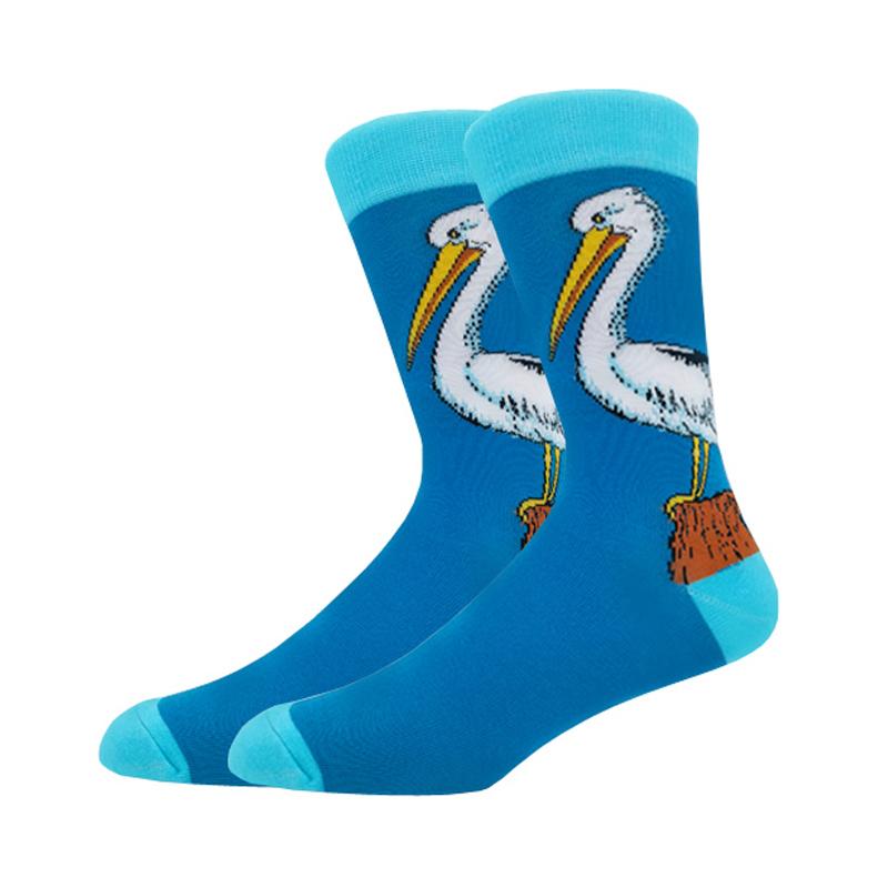 Modă Bărbați Toamnă Iarnă Șosete Skateboard Fericit Creativ Pinguin delfin rechin koala Șosete Noutate Echipaj Amuzant Șosete Bărbătești