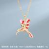 Light Luxury Zircon Owl Kingfisher Pendant Necklace Stainless Steel New Design Bird Choker Jewelry Party Gifts For Women Girls