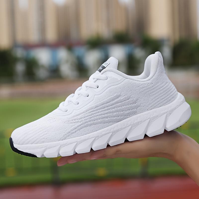 2025 Spring New Flyknit Breathable Running Shoes Sports Women Casual Shoes Soft Bottom Couple Models Men and Women Small White Shoes