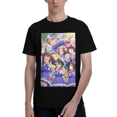 Umamusume Pretty Derby Anime T-Shirts Men Women Vintage Cotton Tee Shirt Round Neck Short Sleeve T Shirts Plus Size Clothing